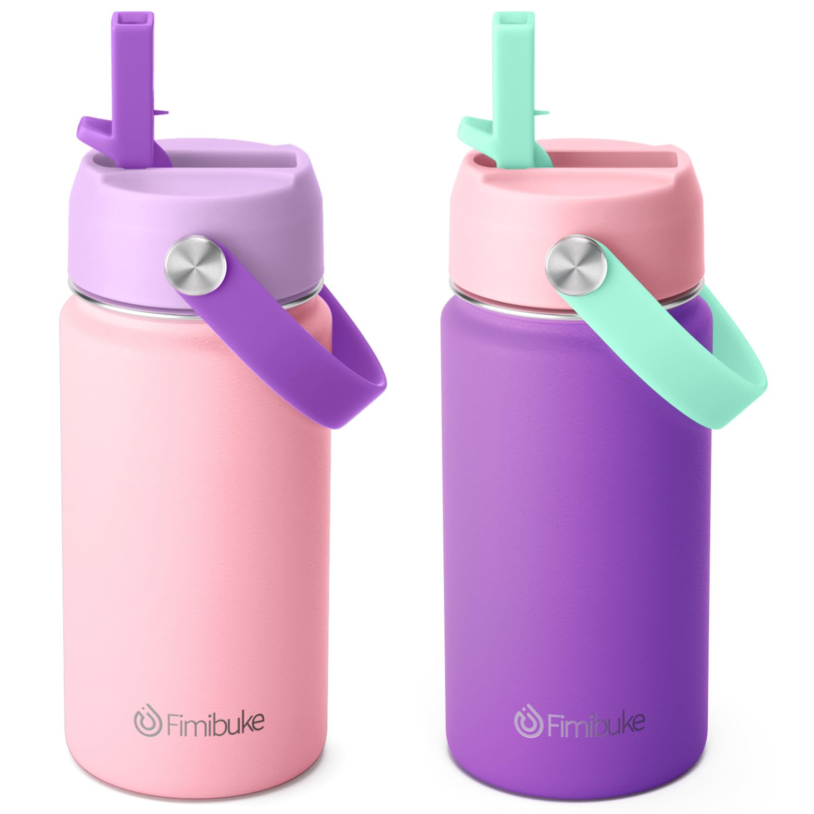 Fimibuke macaron rose kid water bottle, vibrant color for easy school hydration