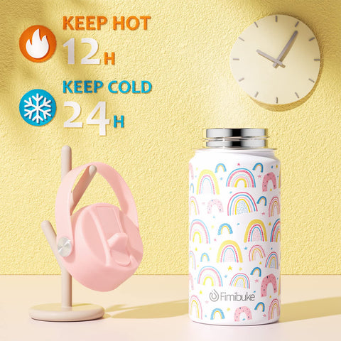 Fimibuke rainbow lid with straw supports mess-free sipping