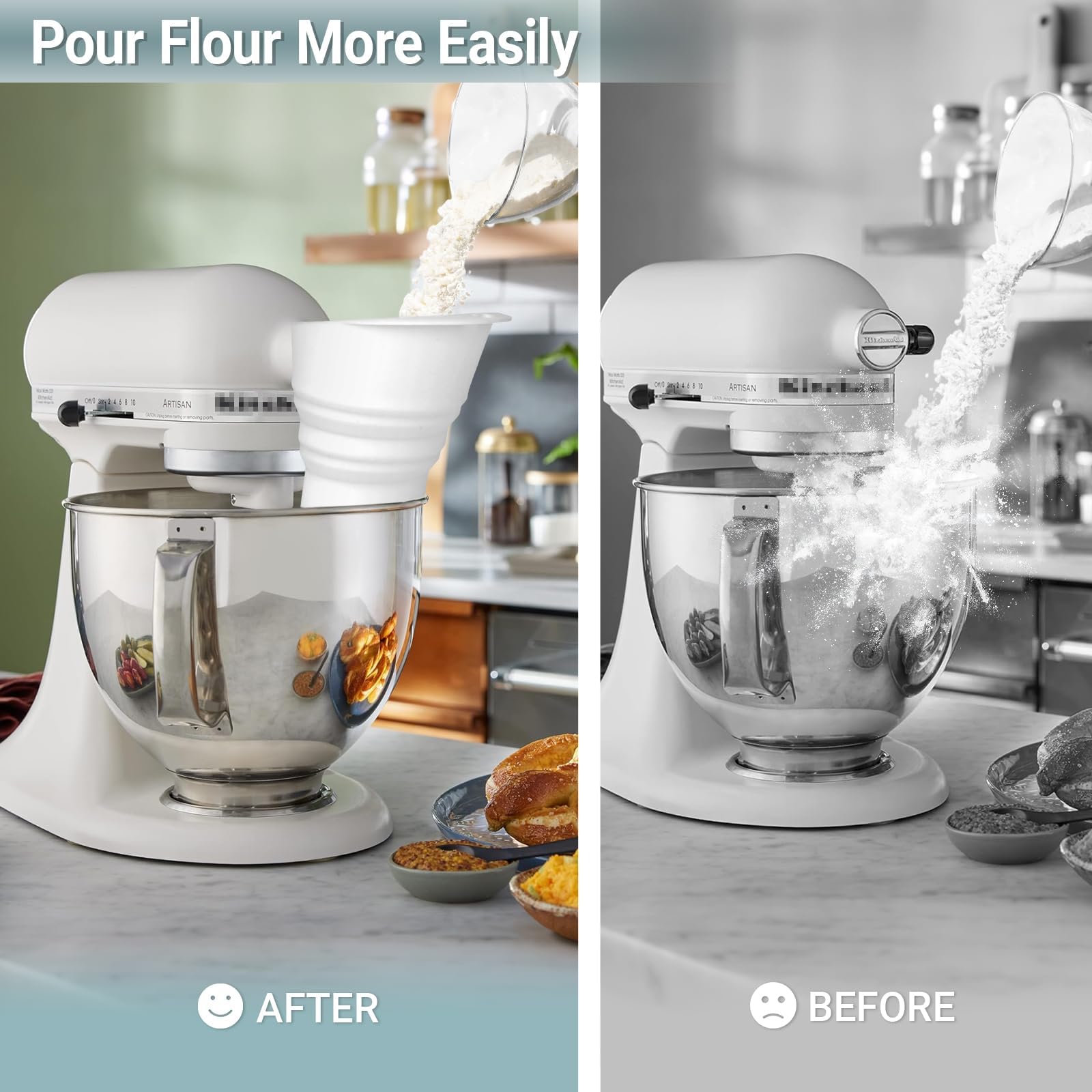 FIMXSD funnel handles both dry and wet ingredients with smooth flow