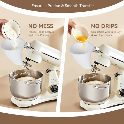 FIMXSD flour funnel fits KitchenAid KSM150 securely for stable operation.
