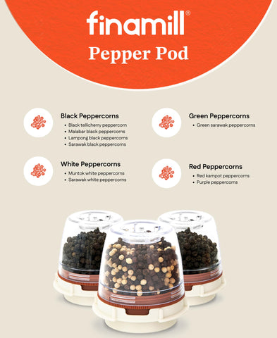 FinaMill ceramic grinding elements hint at long-lasting pepper grinding.