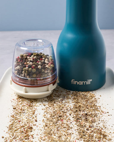 FinaMill compact spice pod organization shows stackable design.