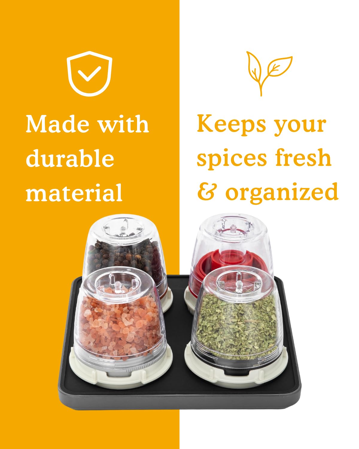 Removable silicone liner enables quick, mess-free cleaning.