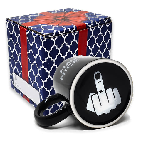 Find Funny Gift Ideas Have A Nice Day mug, middle finger detail, bold sarcasm perfect for gifting.
