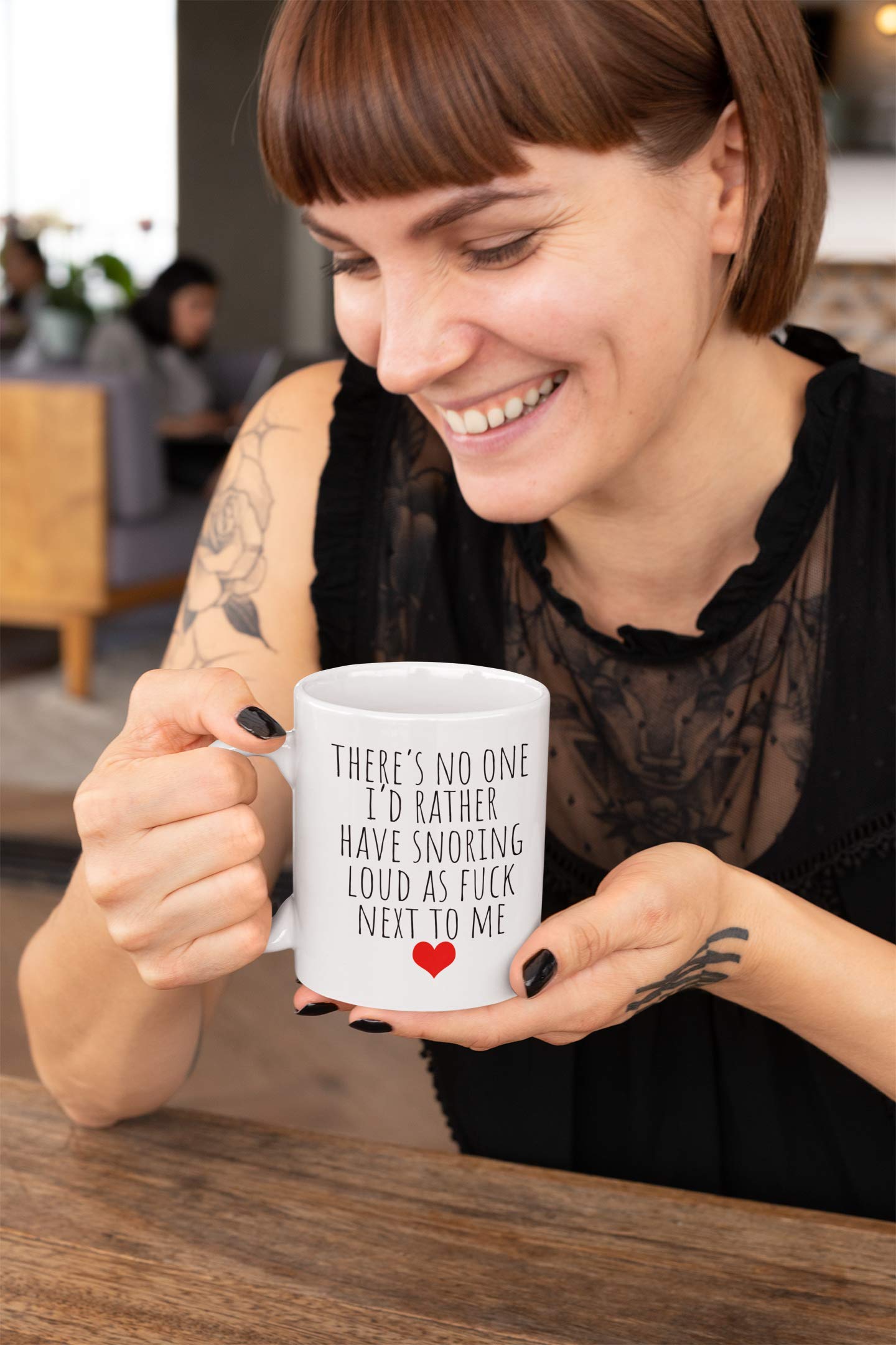 Find Funny Gift Ideas mug close-up text emphasizes witty messaging for gifting.