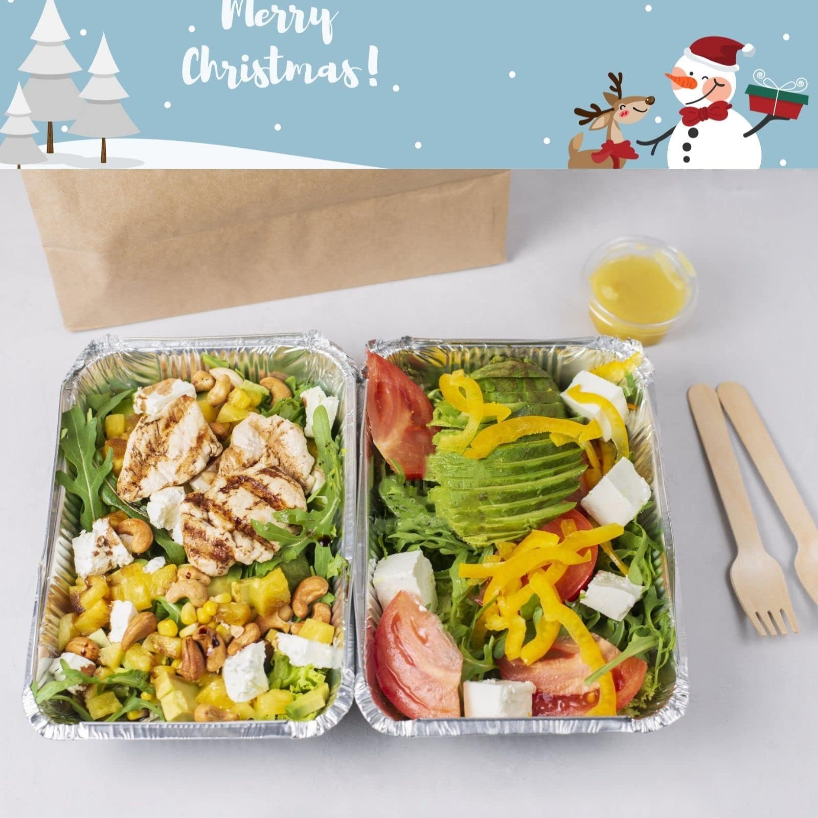 Findful Christmas cookie tin with lid design 06, versatile for leftovers and desserts.