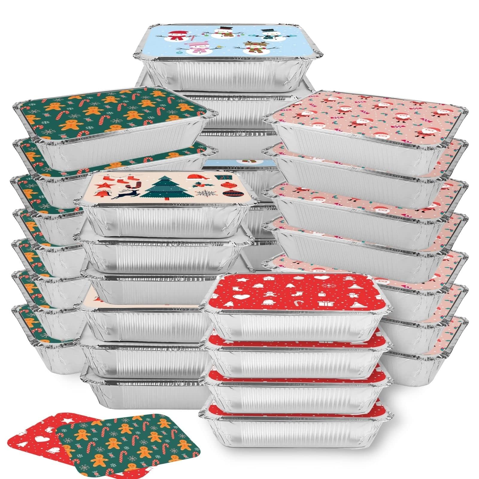 Findful Christmas cookie tin with lid design 08, protects treats during transport.