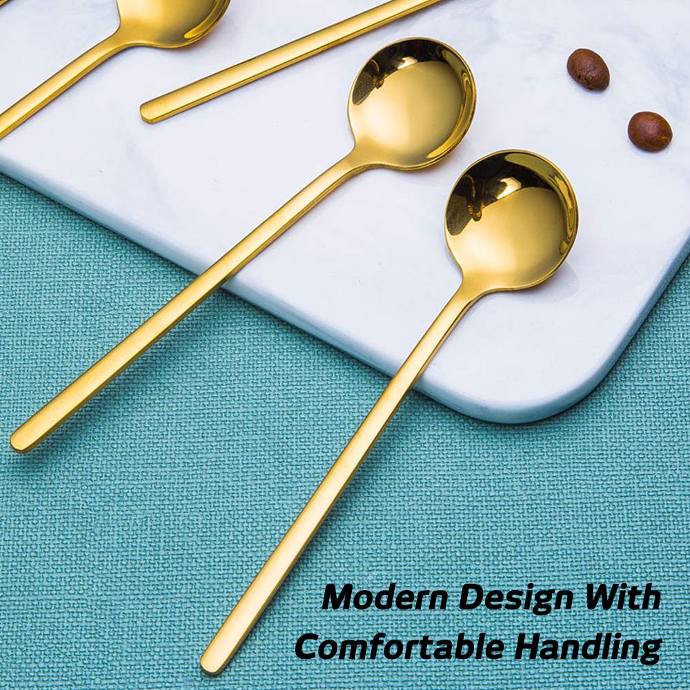 FindTop 5.3 inch espresso spoon length ideal for cups and desserts.