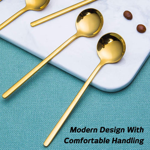 FindTop 5.3 inch espresso spoon length ideal for cups and desserts.
