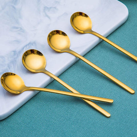 FindTop mirror-finish espresso spoon close-up highlights sleek design.