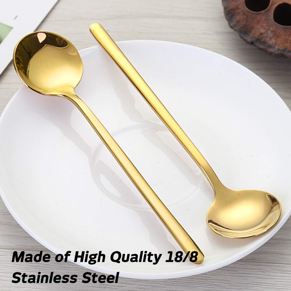 FindTop 18-8 stainless steel spoons, durable and dishwasher-safe for daily use.