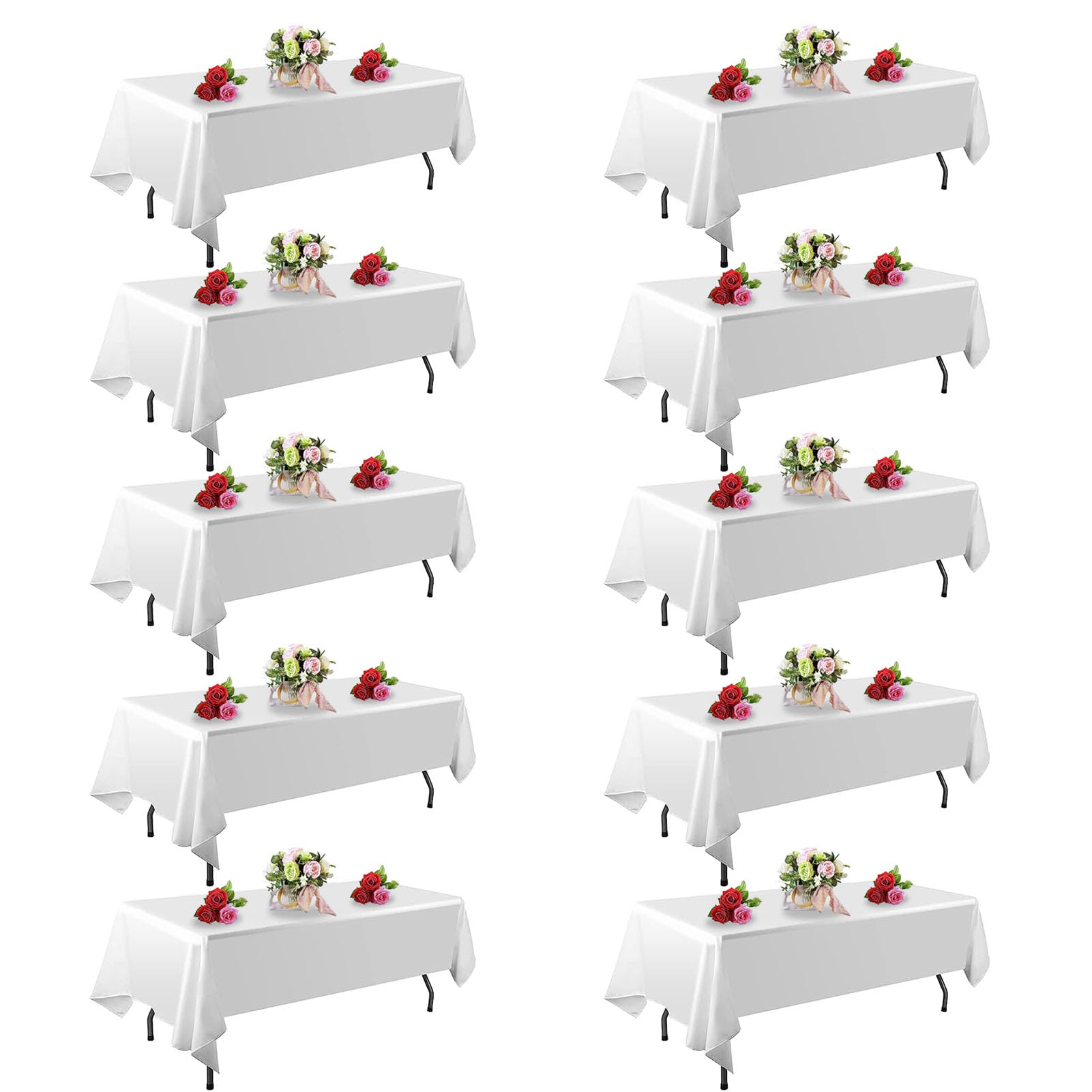 FindYou white 60x102 tablecloth flatlay for a clean banquet look