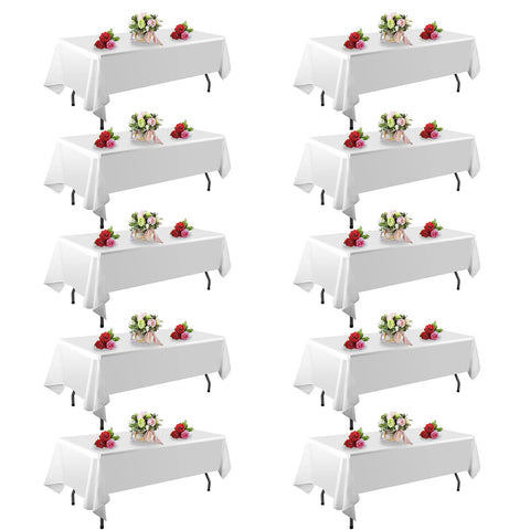 FindYou white 60x102 tablecloth flatlay for a clean banquet look
