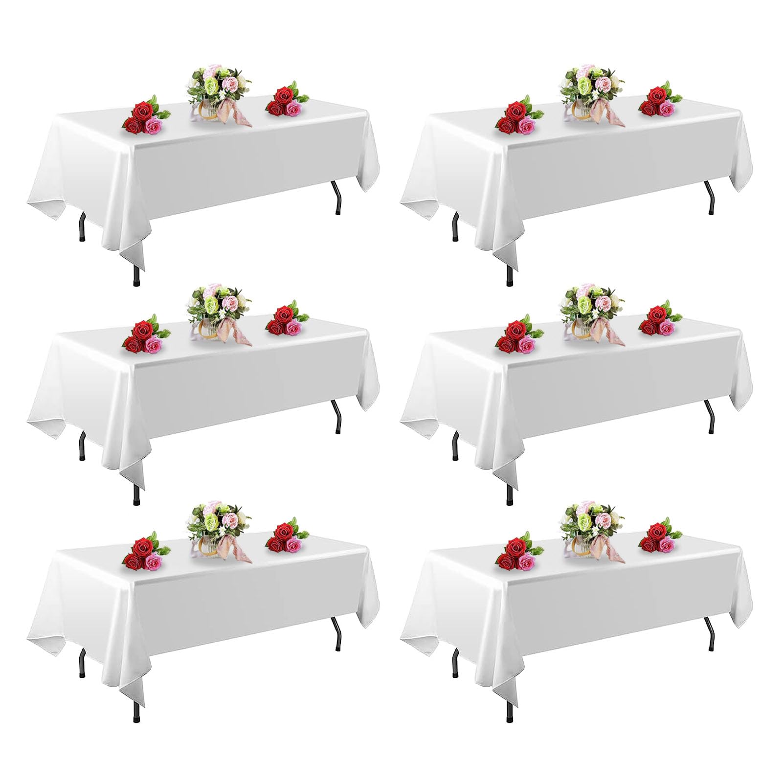 FindYou white tablecloth 60x102 on a 6ft table for elegant dining setups