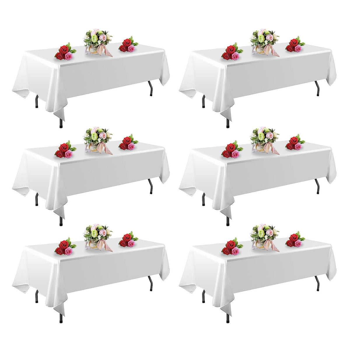 FindYou white tablecloth 60x102 on a 6ft table for elegant dining setups