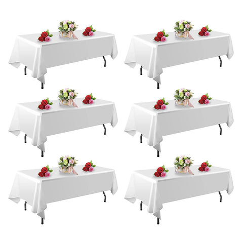 FindYou white tablecloth 60x102 on a 6ft table for elegant dining setups