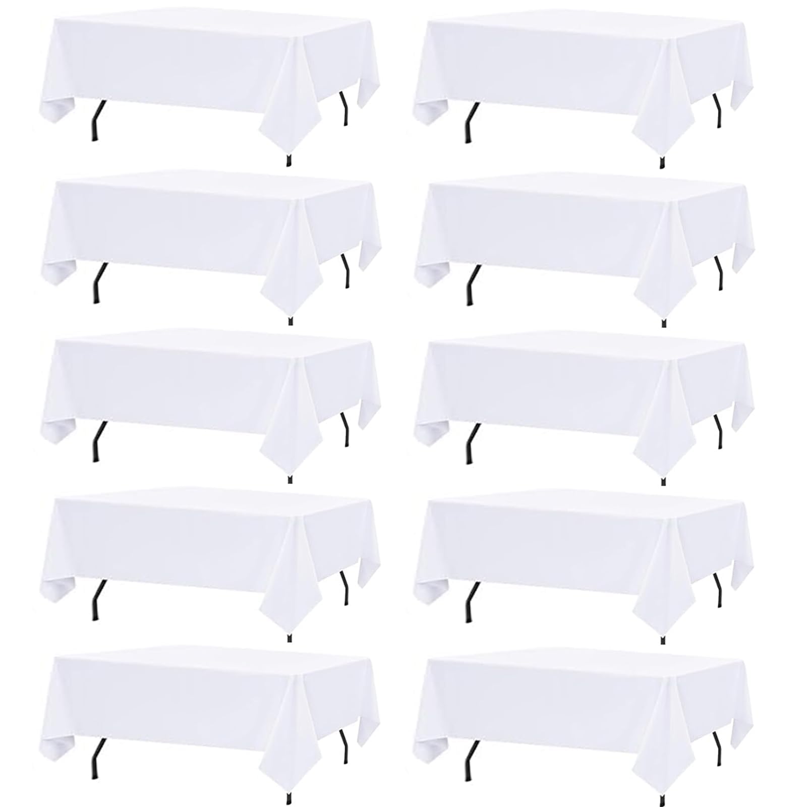 FindYou white tablecloth on an 8ft rectangle table for weddings