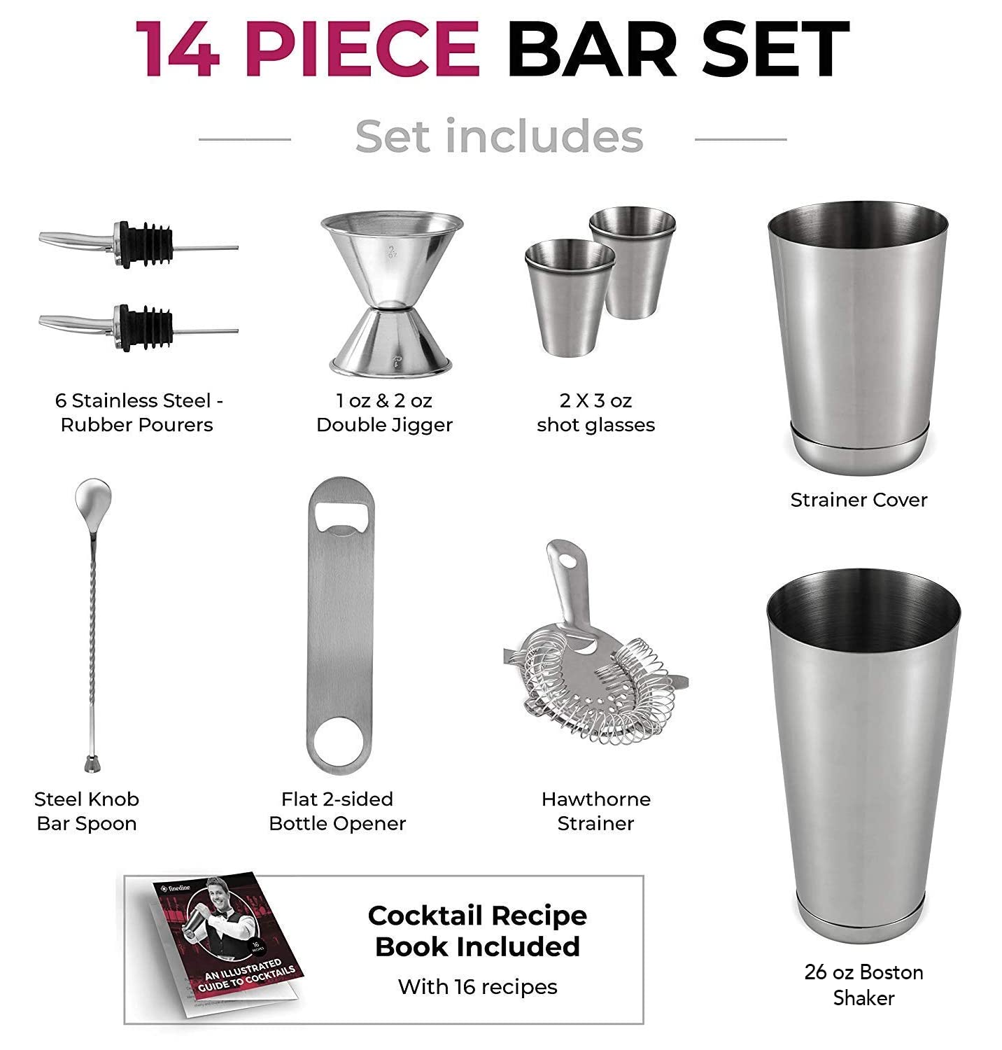 FineDine bottle opener and muddler combo for easy prep and stirring.