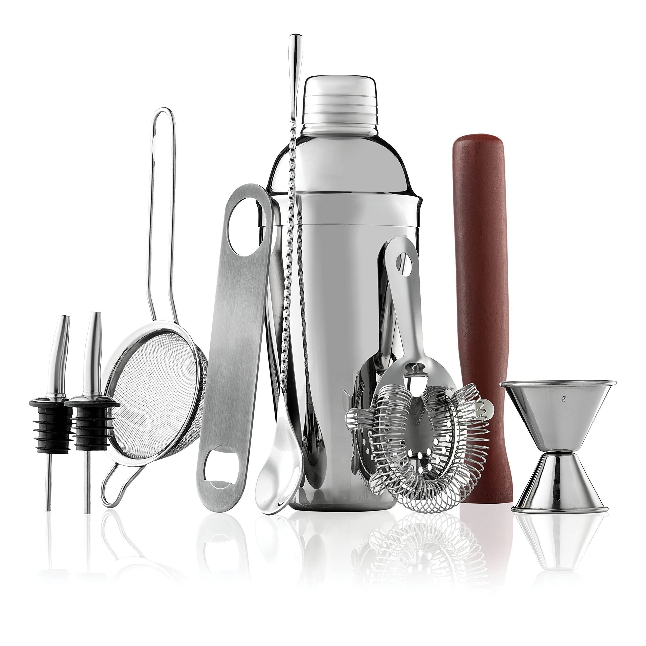 FineDine cocktail shaker with built-in filter for smooth pours