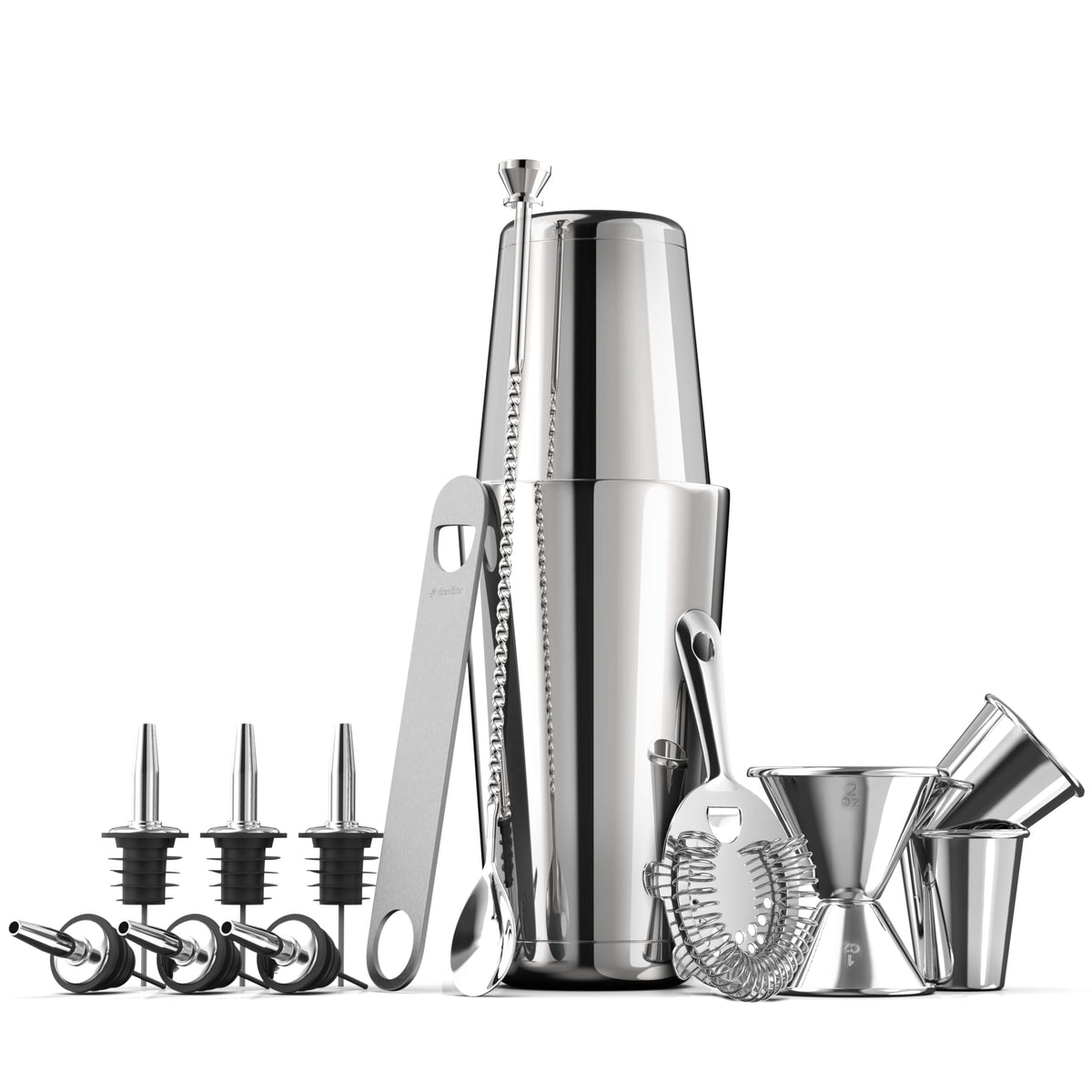 FineDine expert cocktail shaker set with Boston tins for pro-level mixing at home.