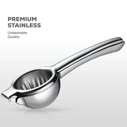 FineDine kitchen upgrade lemon squeezer with fresh fruit in a modern setting.