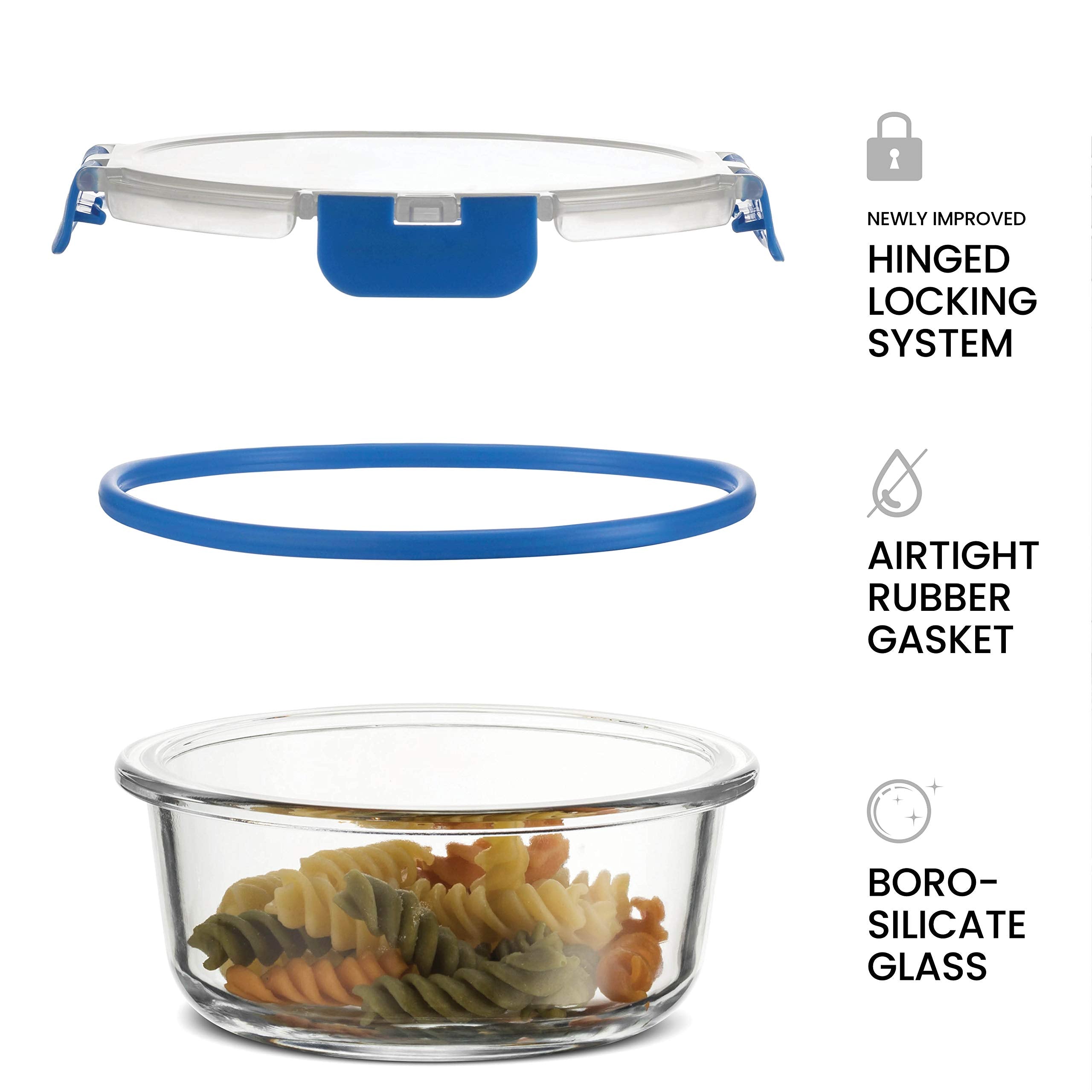 FineDine microwave- and oven-safe glass containers ready for reheating.