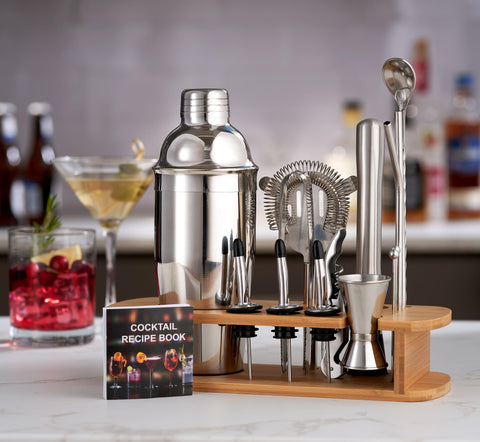 FineDine muddler and ice tongs laid out for easy muddling and chilling.