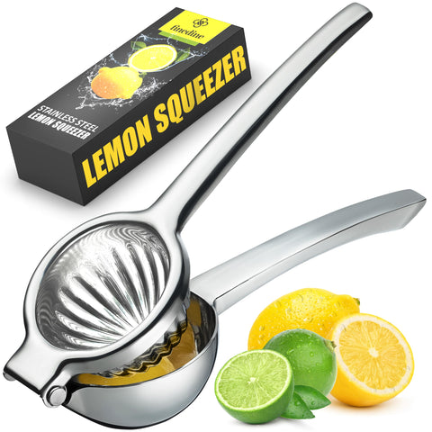 FineDine Premium Lemon Squeezer front view showing durable stainless steel finish.