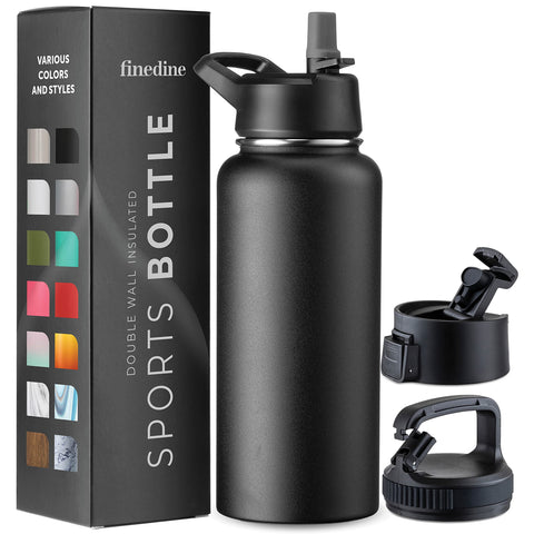 FineDine triple-insulation 32oz bottle keeps drinks hot or cold on the go.