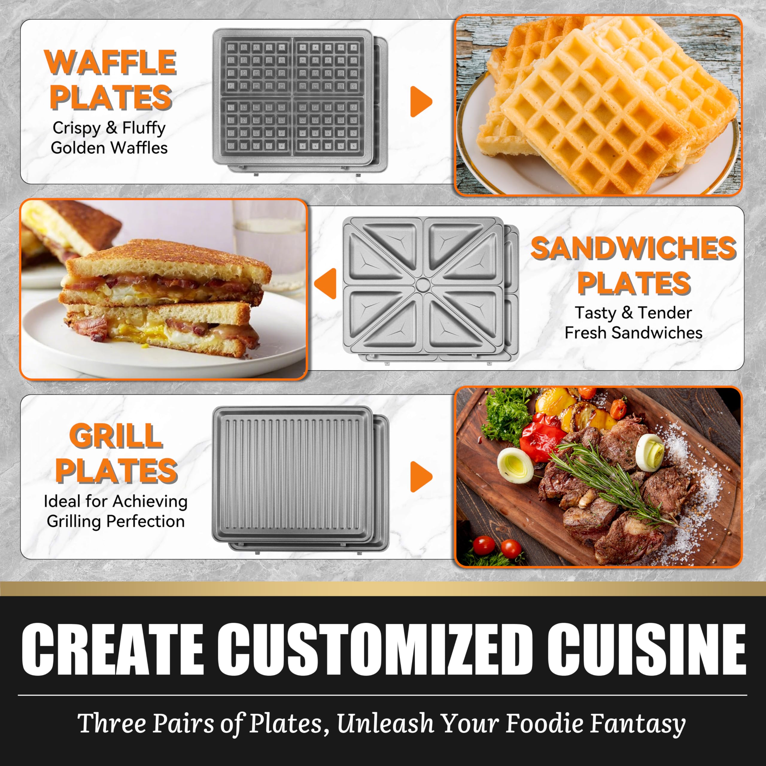 FineMade 1200W quick and even heating for consistent results