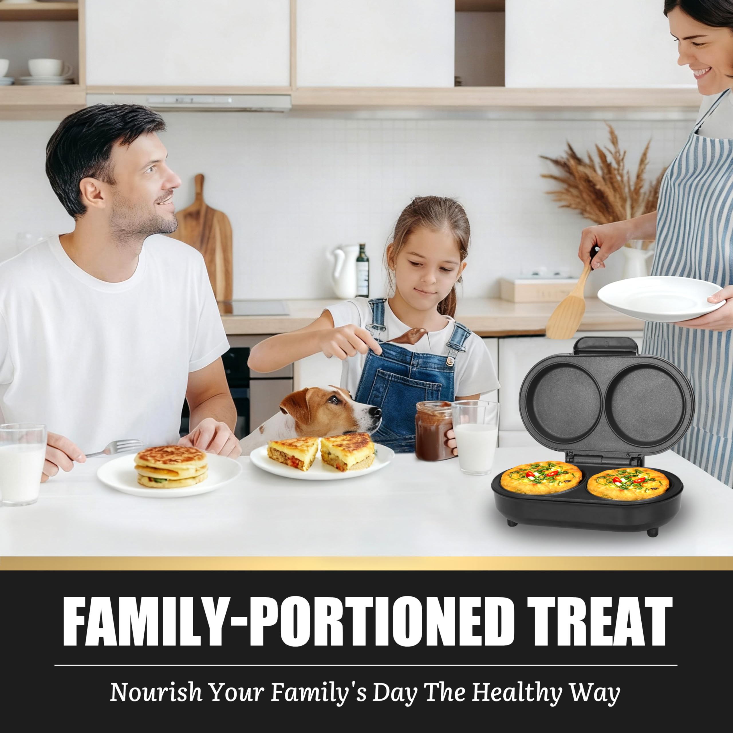 FineMade Breakfast Sandwich Maker prepares two hot sandwiches simultaneously