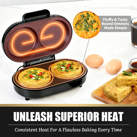 FineMade Egg Bite Maker with dual pan for efficient breakfast batches