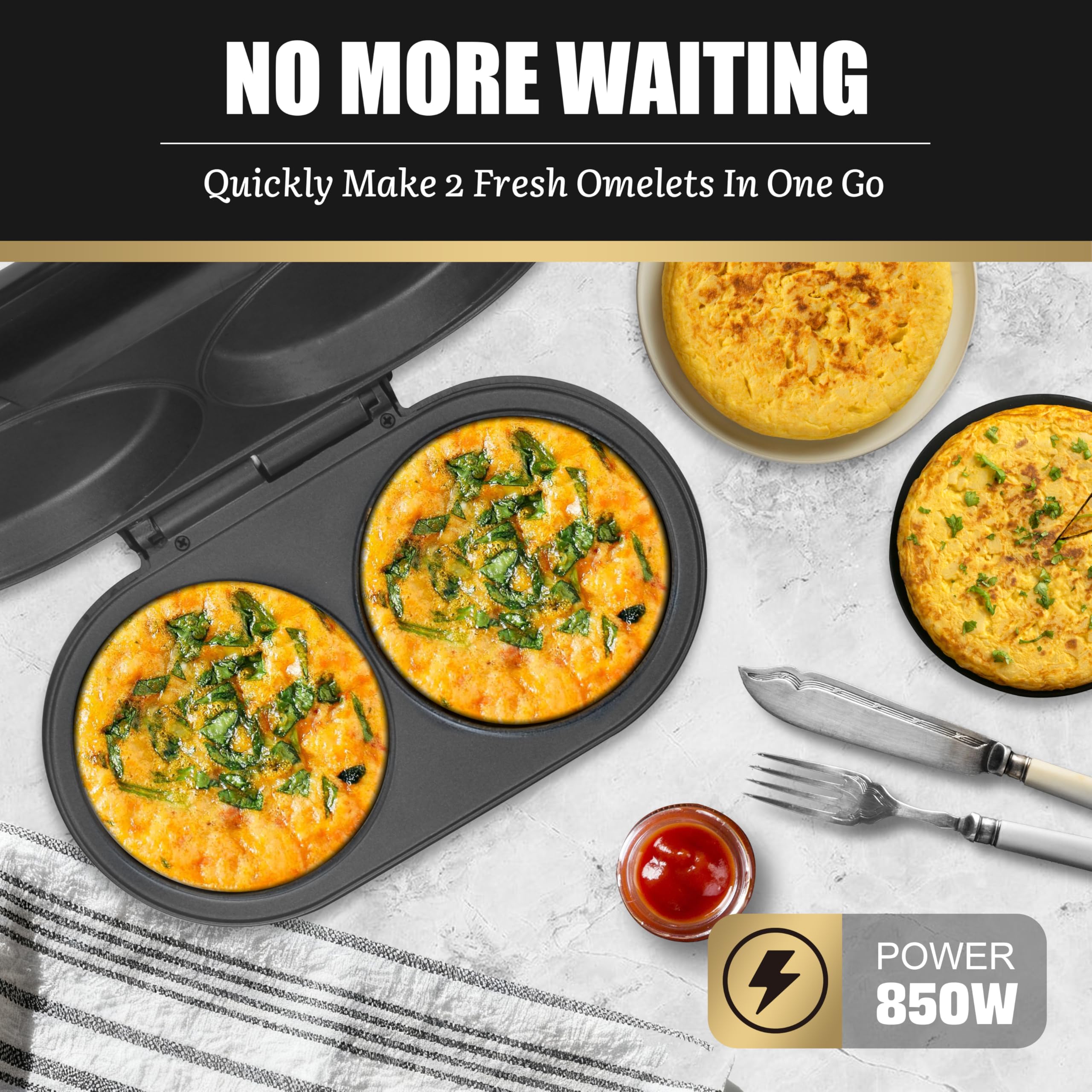 FineMade nonstick omelette pan enabling easy release and simple cleanup