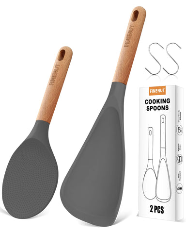 FINENUT dual-purpose spatula spoon 2-pack ideal for flipping on nonstick cookware