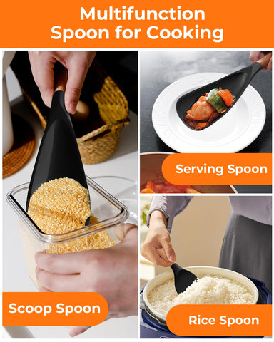FINENUT easy-clean silicone spatula-spoon wipes clean in seconds