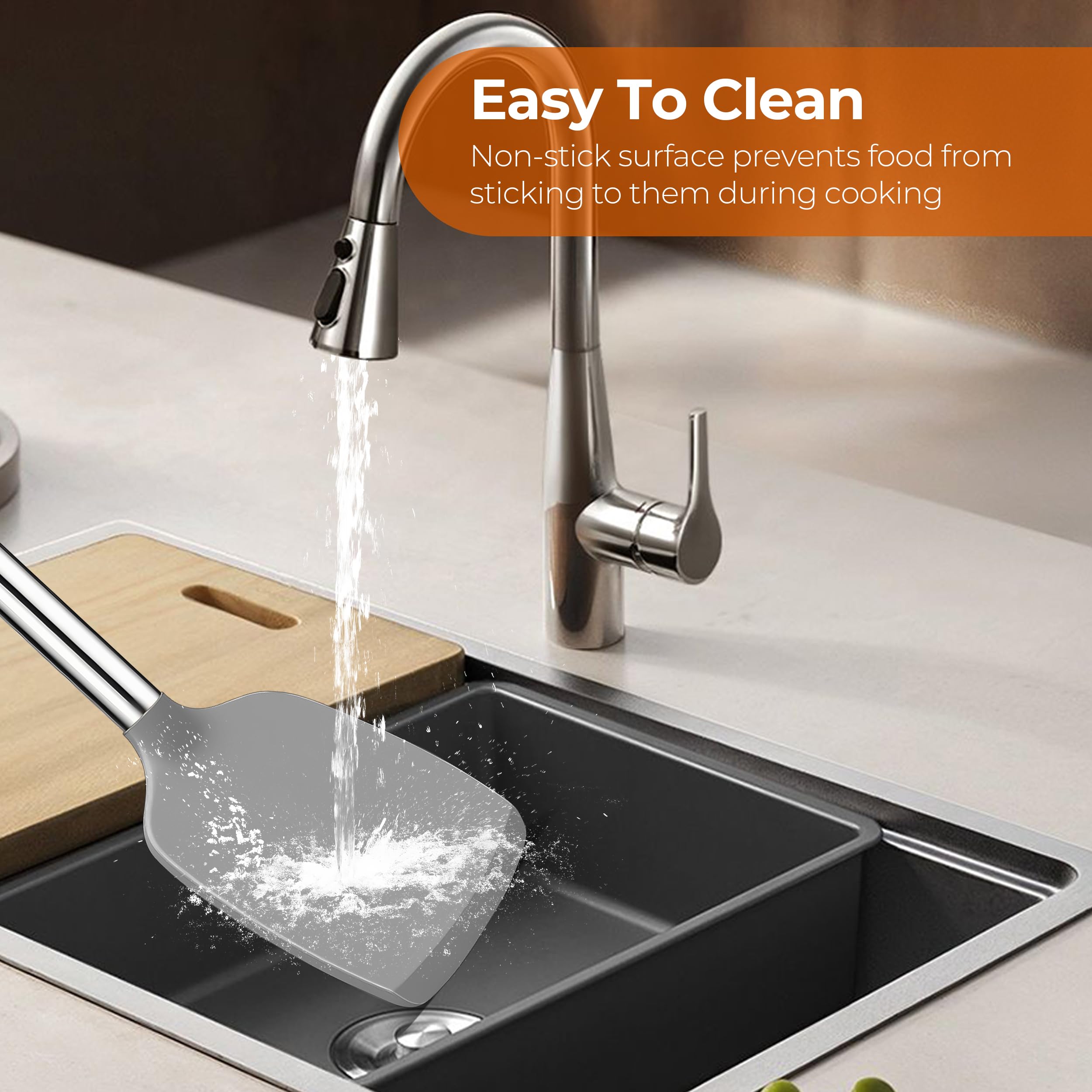 FINENUT silicone heads resist heat up to 446°F for safe cooking