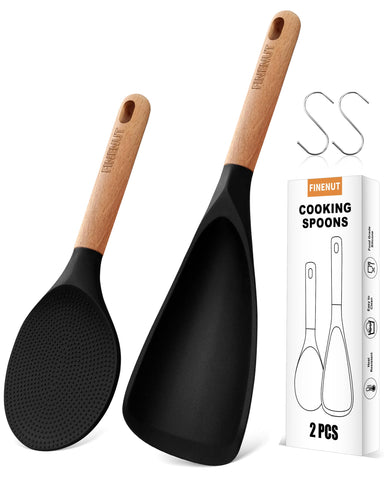 FINENUT multifunction spatula-spoon dual-use for flipping and serving on nonstick cookware
