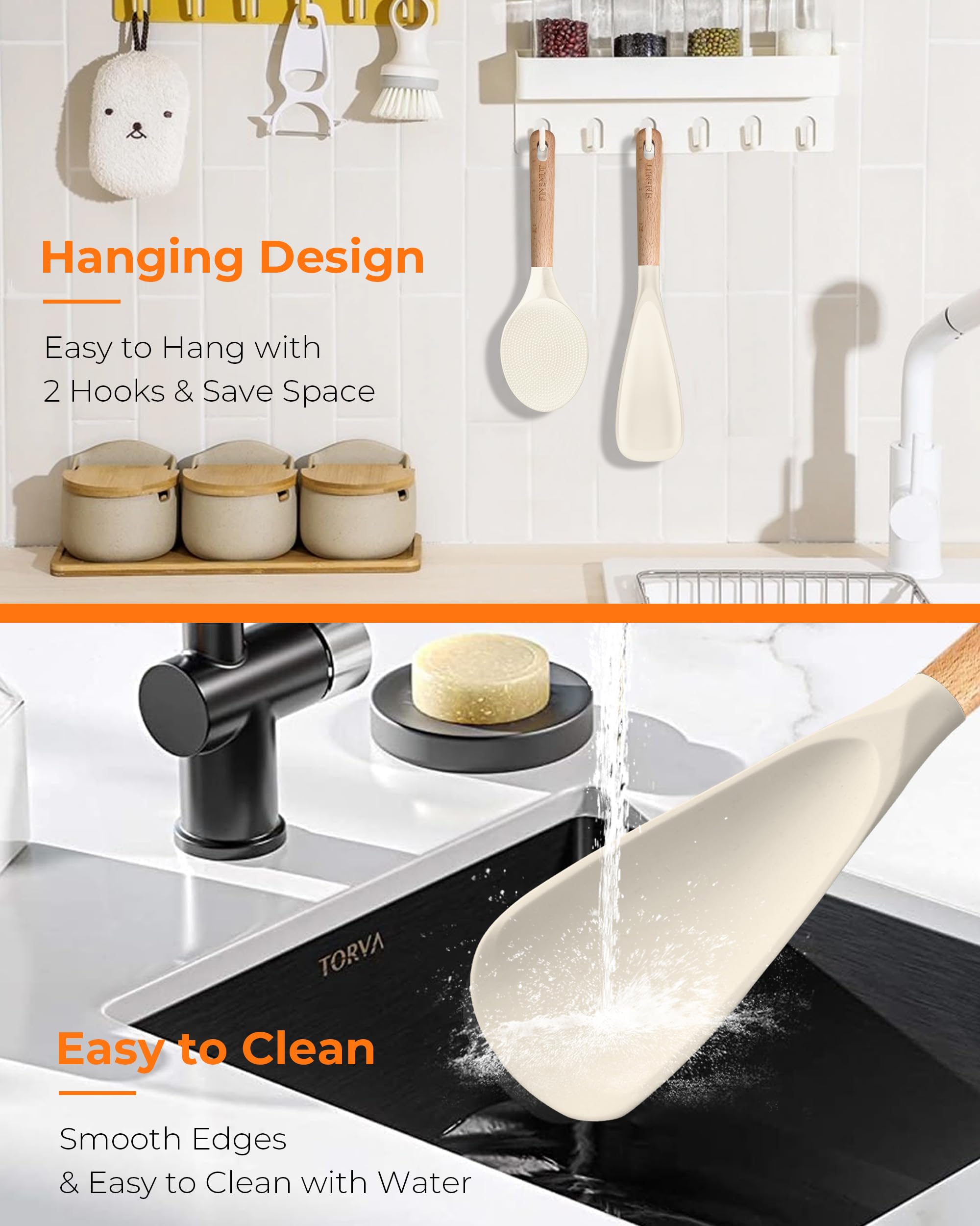 FINENUT dual-use spoon and spatula simplify prep and plating tasks.