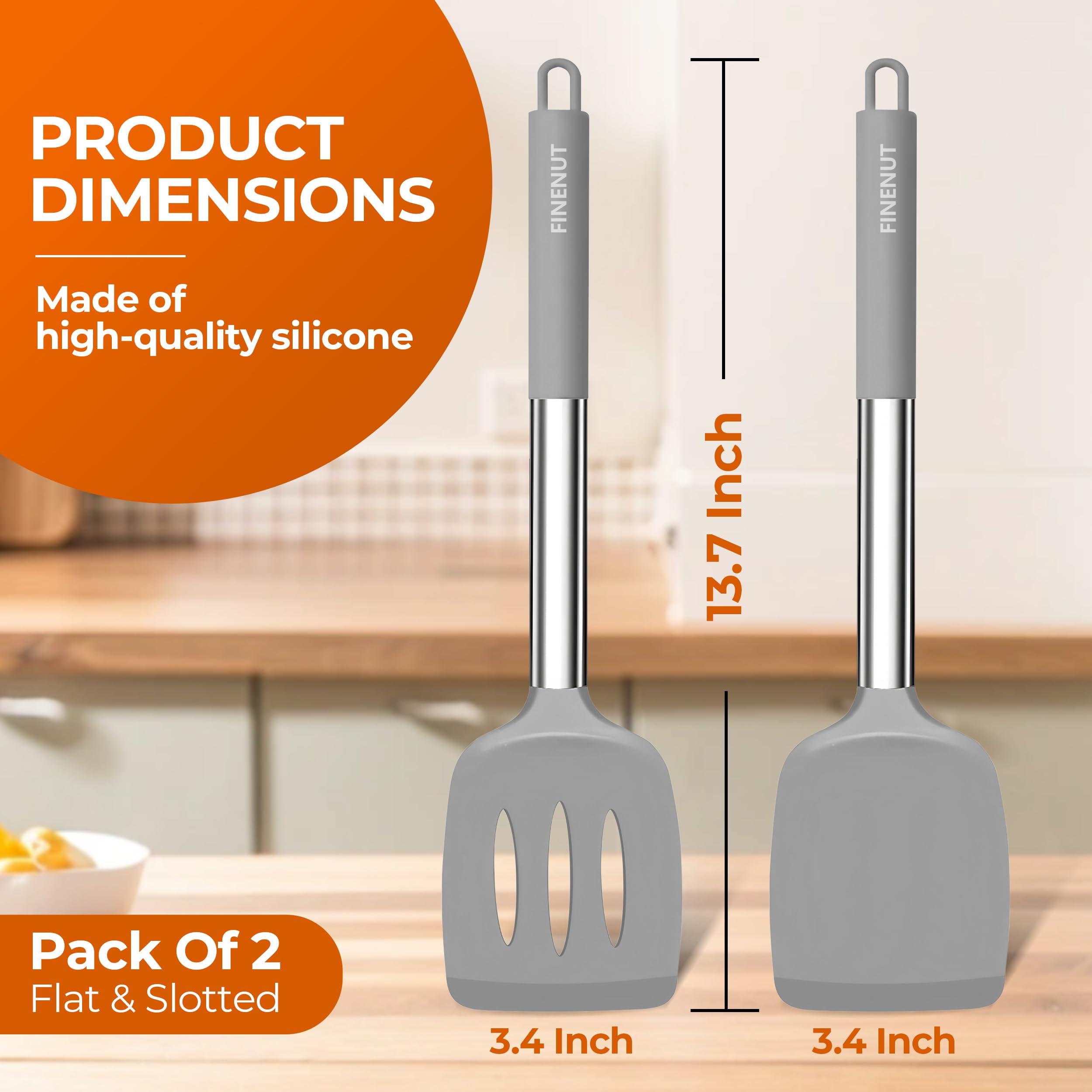 FINENUT scratch-proof design protects nonstick coatings during cooking