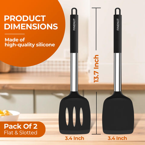 Finenut silicone spatula pro chef design balances stiffness for various foods.