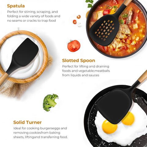 FINENUT set with wooden handles offers comfortable grip during long cooking sessions