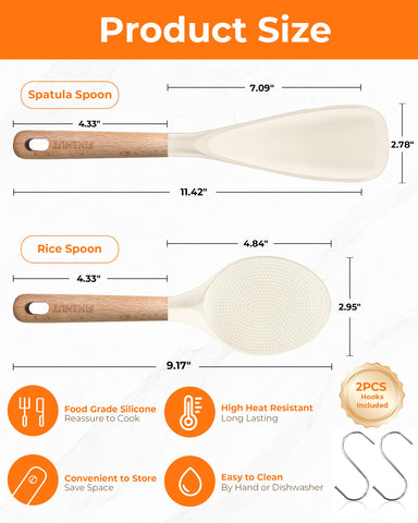 FINENUT wooden-handle design provides comfortable grip during sautéing and serving.