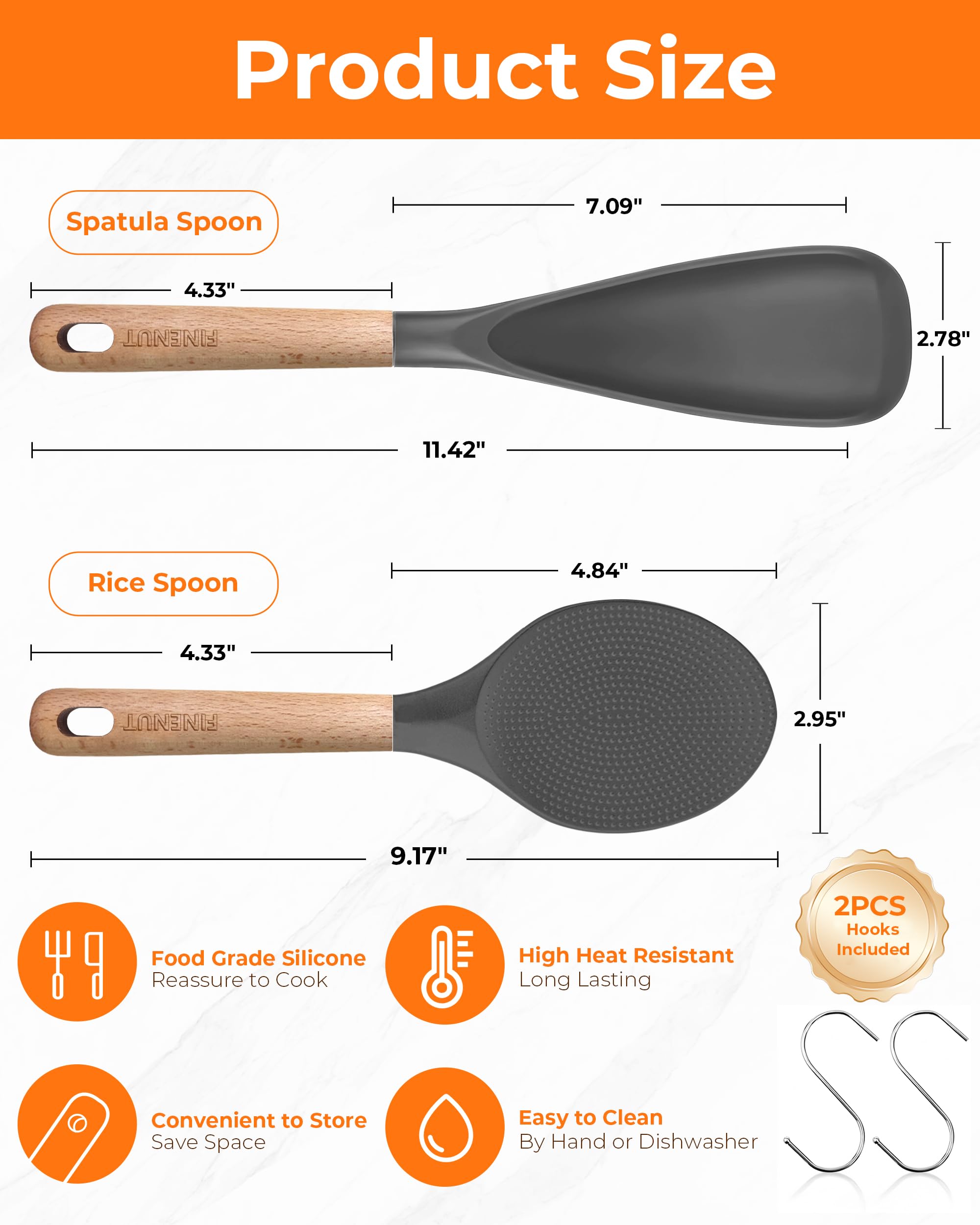 FINENUT wooden-handle spatula-spoon offers comfortable grip during precise stirring