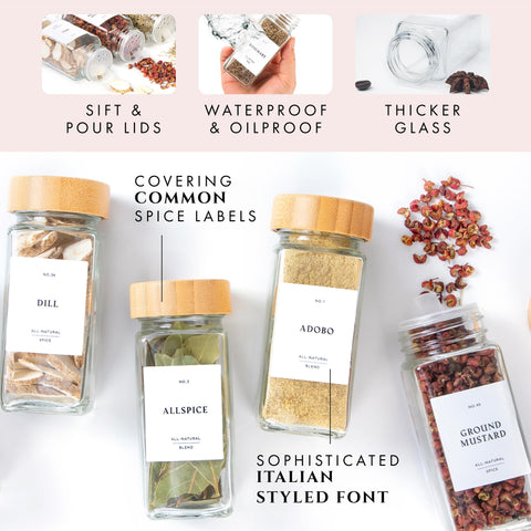 FINESSY collapsible funnel included to transfer spices cleanly