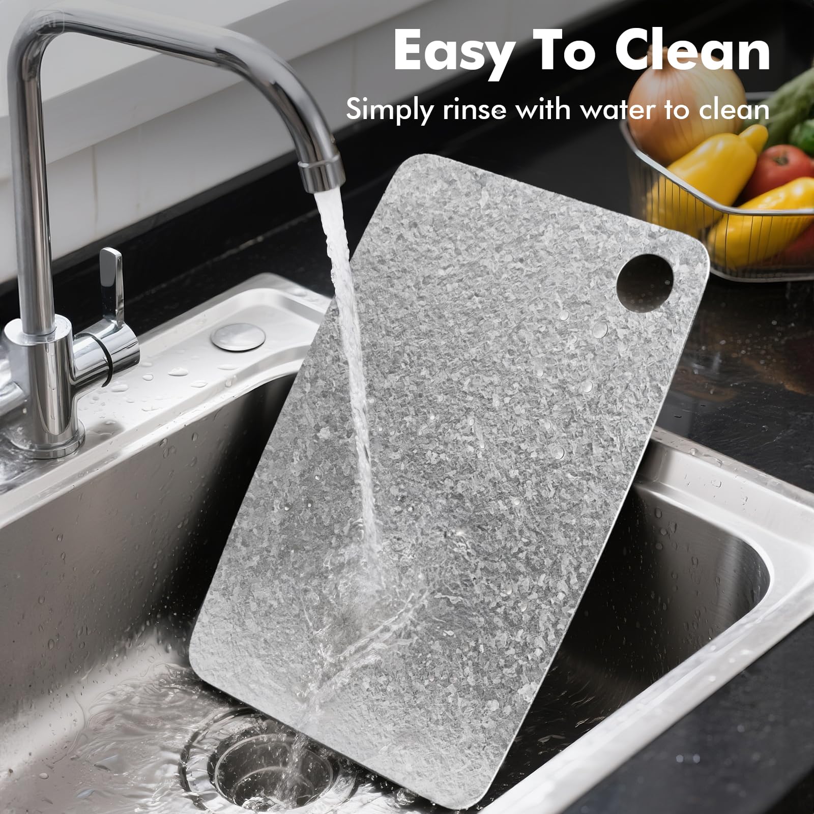 FineYorker titanium cutting board surface resists dulling to protect knives