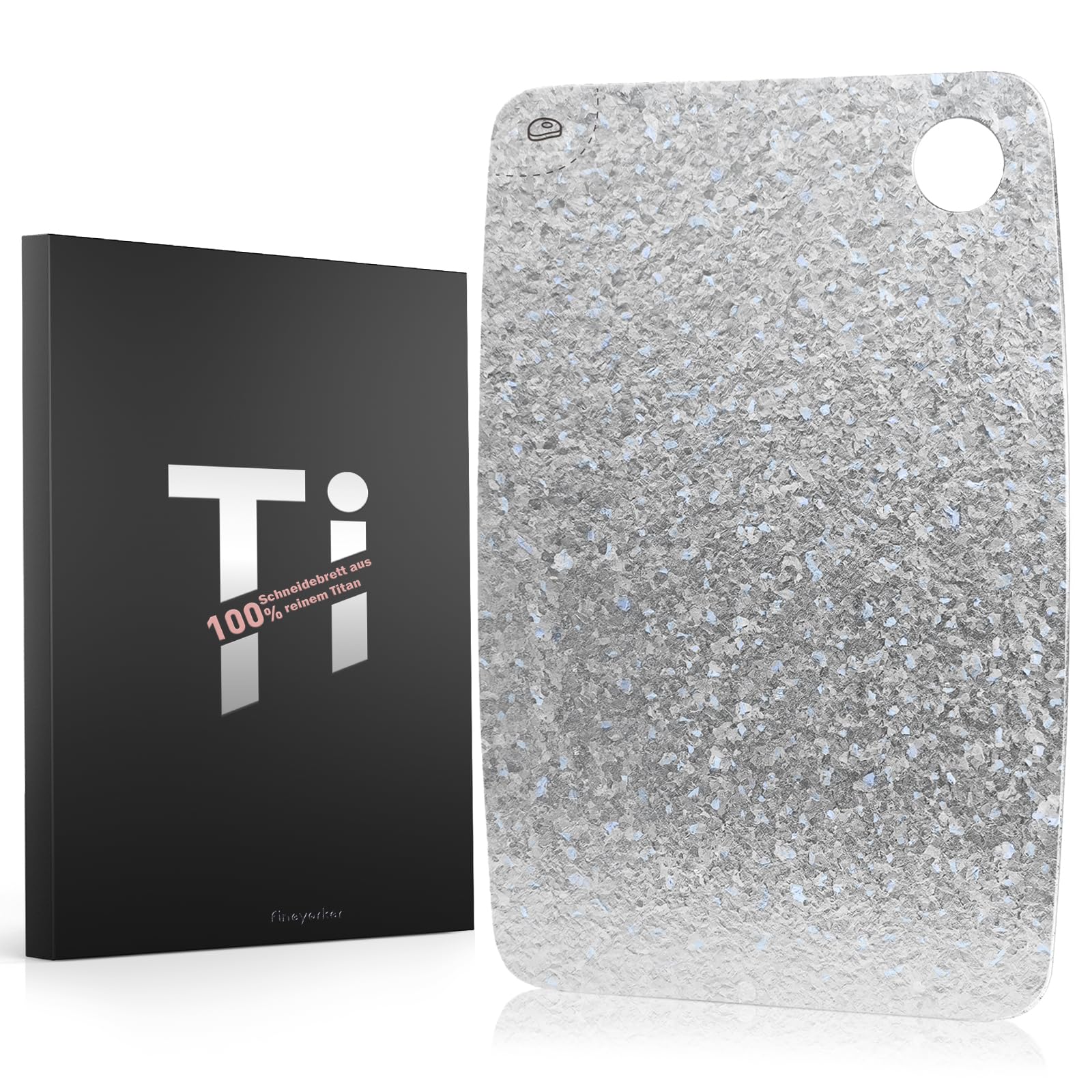 FineYorker titanium cutting board top view with compact outdoor-ready design