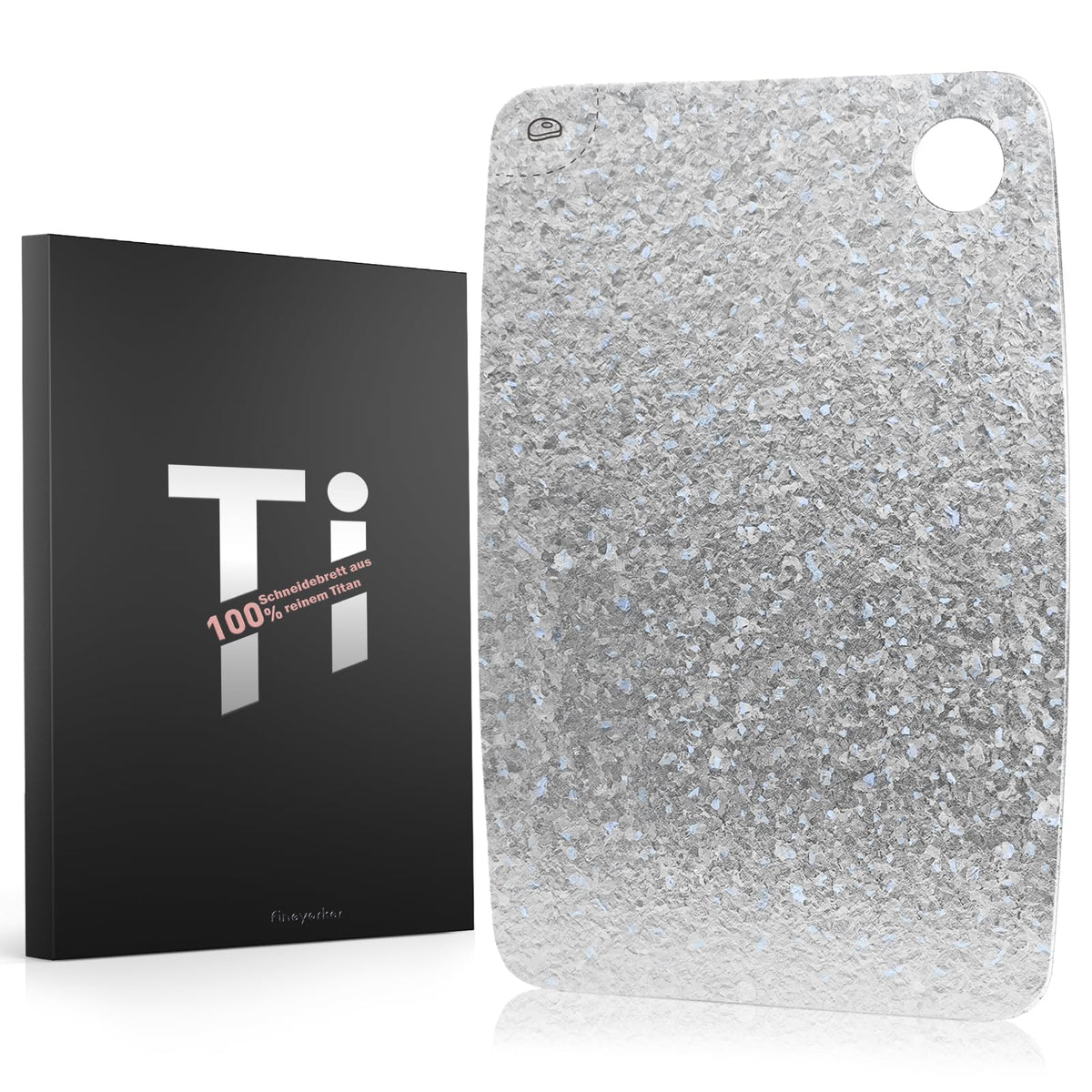 FineYorker titanium cutting board top view with compact outdoor-ready design