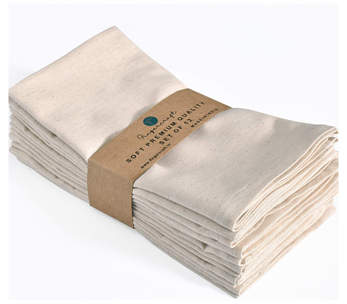 Fingercraft dinner napkins with mitered corners for formal dining presentation