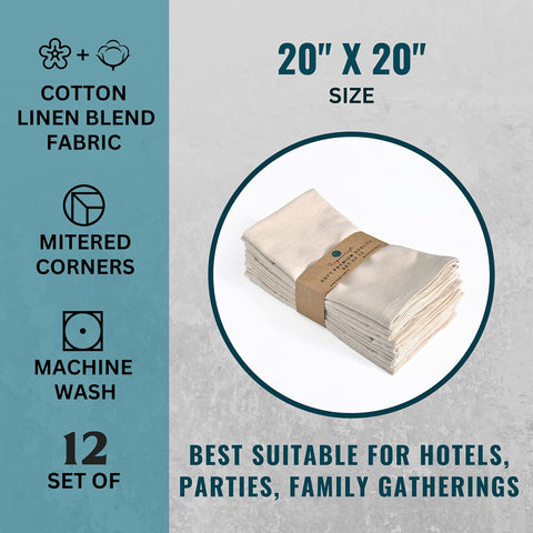 Fingercraft ivory napkins add an elegant touch to family dinners and holidays