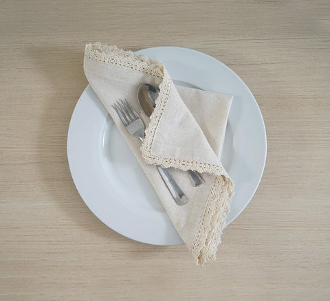 Fingercraft napkin is machine washable in cold water for easy care